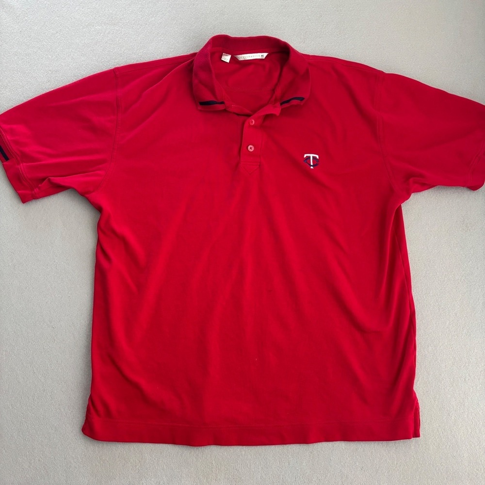 Cutter & Buck Mens Minnesota Twins Red Pima Cotton Polo Shirt Size Large MLB